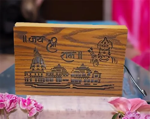 BITONA® Ram Mandir Ayodhya Photo frame of Jai shri Ram Mandir with Lights inside with wire Size 9 * 6 inches approx