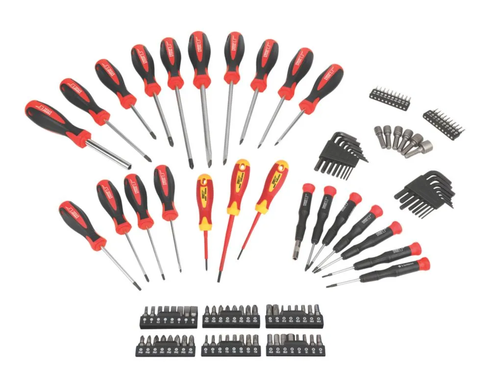 Forge Steel  Mixed Angle Screwdriver Set 112 Pieces